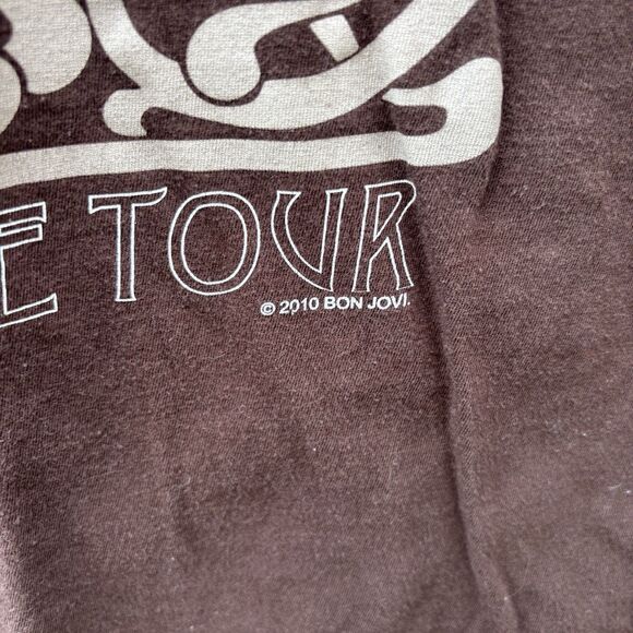 Bon Jovi The Circle Tour 2010 Band Tee Brown Tultex XL Graphic Rock Shirt - Picture 5 of 5
